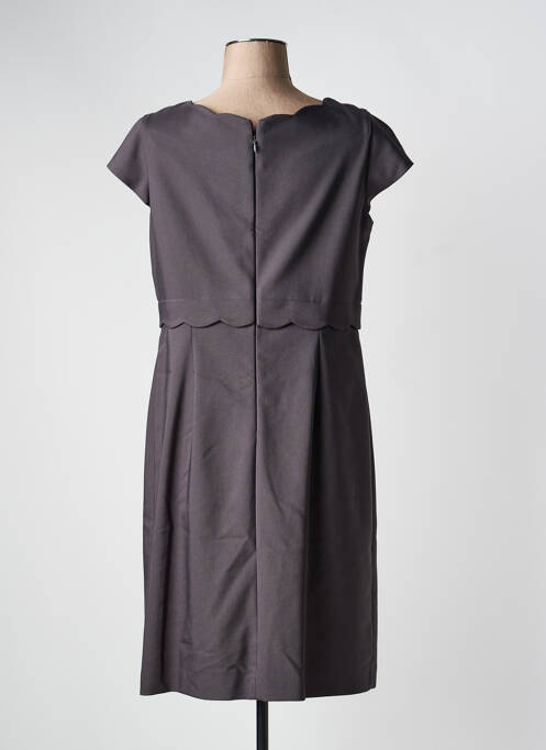 Robe mi-longue fermeture zippée au dos manches courtes gris COMMA, femme