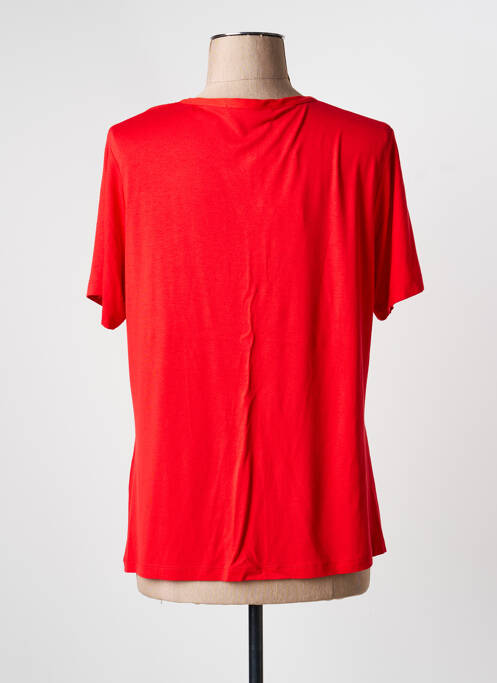 T-shirt col v manches courtes rouge GRIFFON femme