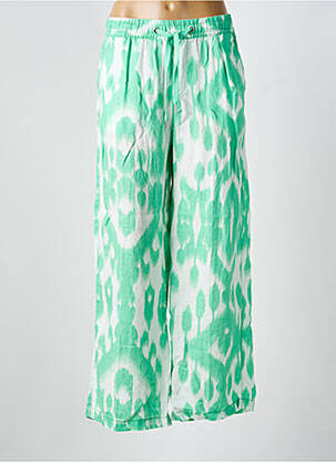 Pantalon large tissage crêpe taille normale vert STREET ONE femme