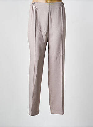 Pantalon droit taille élastique taille normale marron GEVANA femme