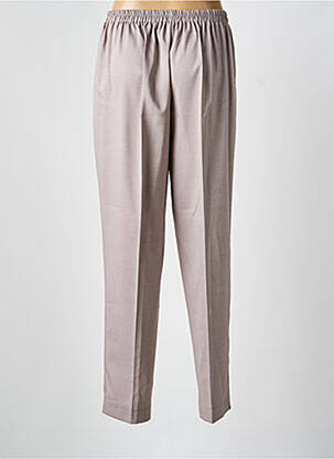 Pantalon droit taille élastique taille normale marron GEVANA femme