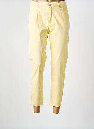 Pantalon slim tissage popeline taille normale jaune KANOPE femme