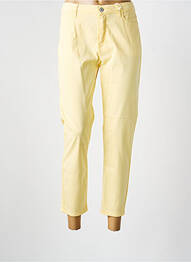 Pantalon slim tissage popeline taille normale jaune KANOPE femme