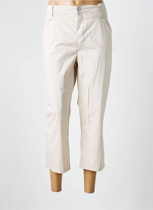Pantalon 7/8 tissage popeline taille normale beige STREET ONE femme