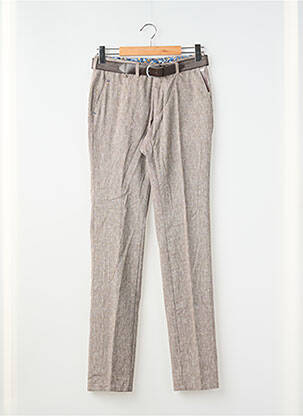 Pantalon chino tissage chiné taille normale marron LUIGI MORINI homme