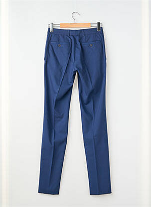 Pantalon slim taille à pinces taille haute bleu LUIGI MORINI homme