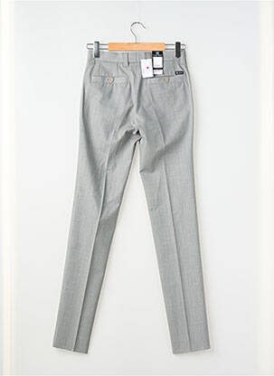 Pantalon slim tissage chiné taille haute gris LUIGI MORINI homme