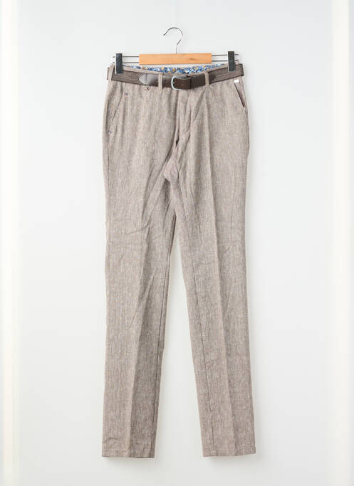 Pantalon chino tissage chiné taille normale marron LUIGI MORINI homme