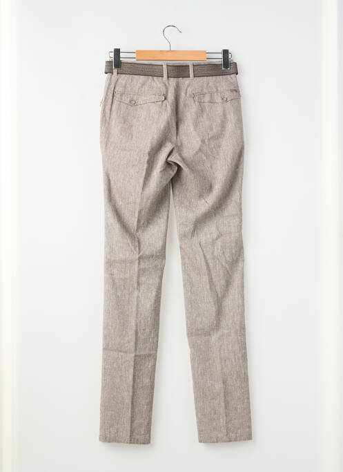 Pantalon chino tissage chiné taille normale marron LUIGI MORINI homme