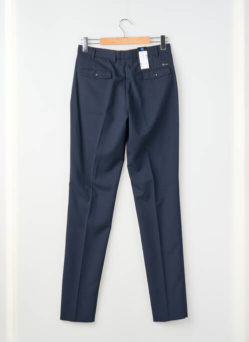Pantalon slim taille à pinces taille haute bleu LUIGI MORINI homme