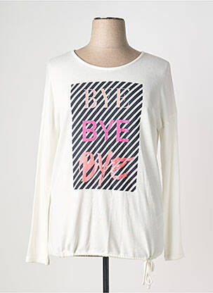 Pull stretch manches longues blanc STREET ONE femme