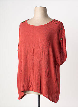 Blouse manches courtes manches courtes orange ELLE EST OU LA MER femme