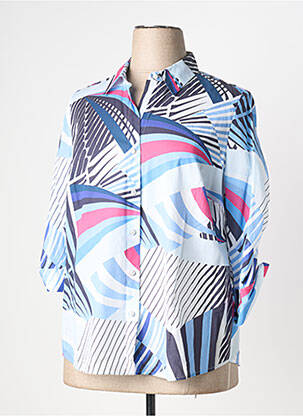 Chemisier imprimé fantaisie manches 3/4 bleu SOMMERMANN femme