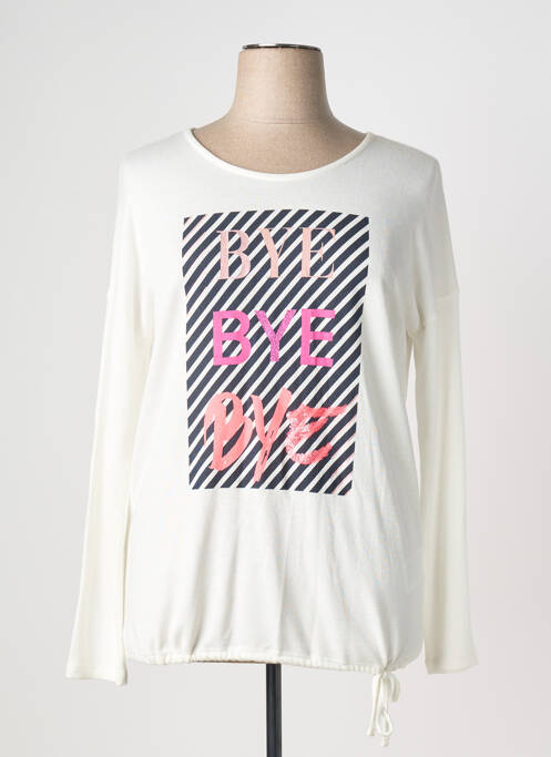 Pull stretch manches longues blanc STREET ONE femme