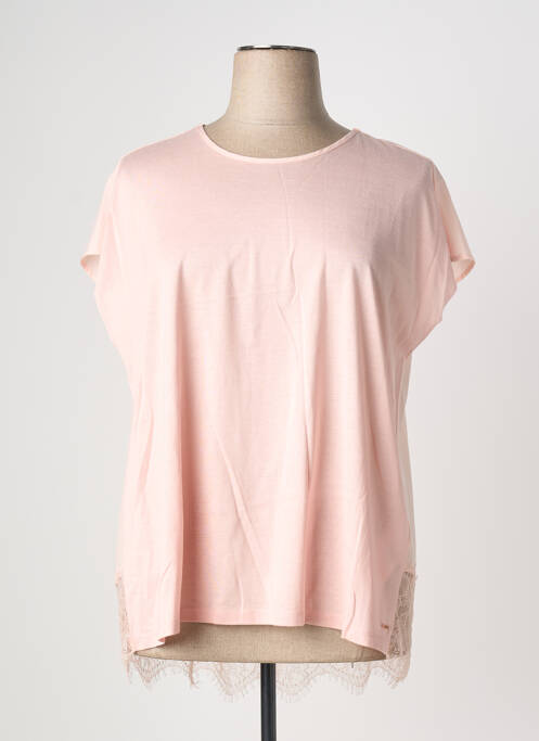 Tunique manches courtes tissage crêpe rose TAIFUN femme