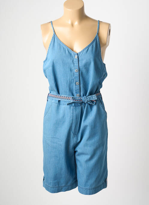 Combishort fermeture boutonnée sur le devant fines bretelles bleu AGATHE & LOUISE femme