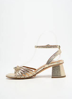 Sandales/nu pieds matière lisse talon de 4 à 6cm or BOBBIES femme