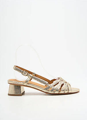Sandales/nu pieds tissage satiné talon de 4 à 6cm or BOBBIES femme