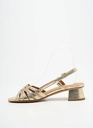 Sandales/nu pieds tissage satiné talon de 4 à 6cm or BOBBIES femme