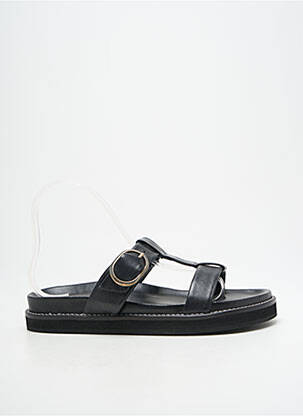 Mules/sabots tissage satiné talon plat jusqu'à 3cm noir BOBBIES femme