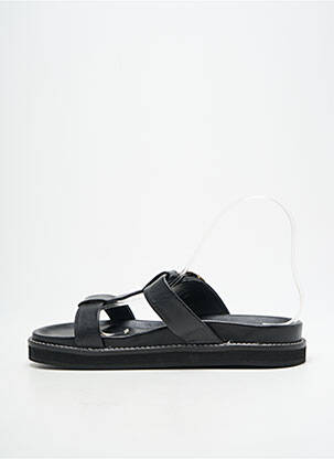 Mules/sabots tissage satiné talon plat jusqu'à 3cm noir BOBBIES femme