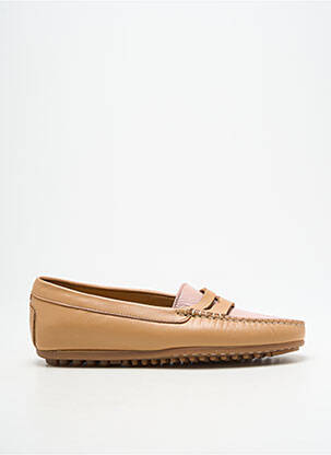 Mocassins tissage satiné talon plat jusqu'à 3cm beige MASTRO DOMENICO femme