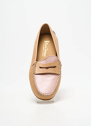 Mocassins tissage satiné talon plat jusqu'à 3cm beige MASTRO DOMENICO femme