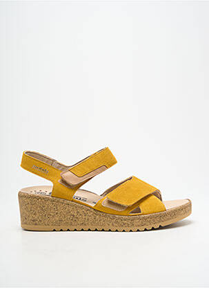 Sandales/nu pieds talon compensé talon de 4 à 6cm jaune MOBILS femme