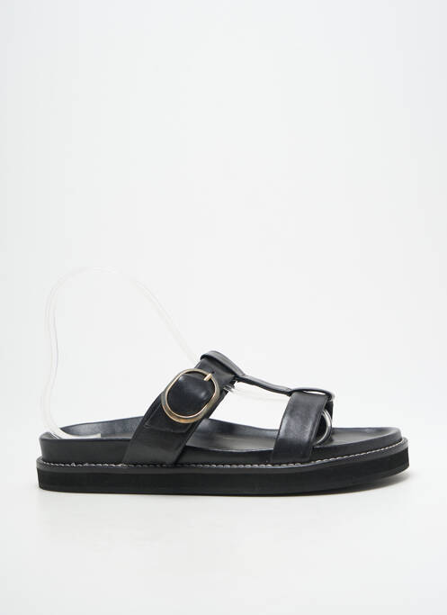 Mules/sabots tissage satiné talon plat jusqu'à 3cm noir BOBBIES femme