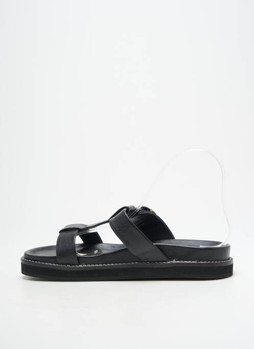 Mules/sabots tissage satiné talon plat jusqu'à 3cm noir BOBBIES femme