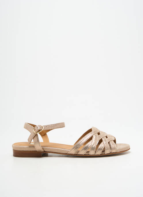 Sandales/nu pieds matière lisse talon plat jusqu'à 3cm or BOBBIES femme