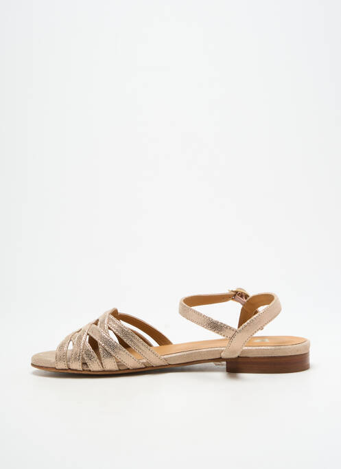 Sandales/nu pieds matière lisse talon plat jusqu'à 3cm or BOBBIES femme