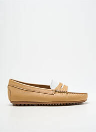 Mocassins bout rond talon plat jusqu'à 3cm beige MASTRO DOMENICO femme