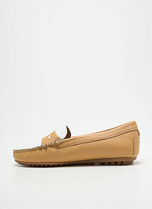 Mocassins bout rond talon plat jusqu'à 3cm beige MASTRO DOMENICO femme