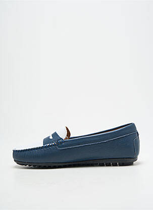 Mocassins bout rond talon plat jusqu'à 3cm bleu MASTRO DOMENICO femme