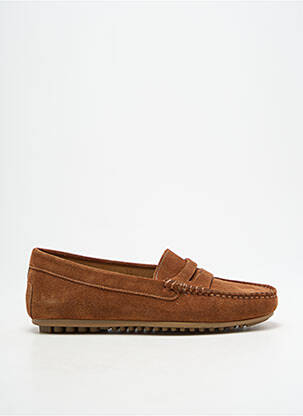 Mocassins nubuck talon plat jusqu'à 3cm marron MASTRO DOMENICO femme