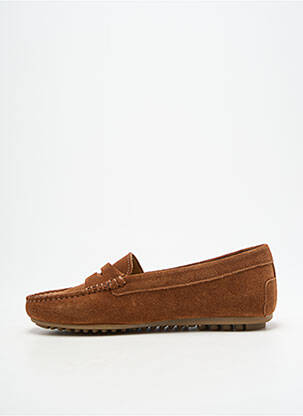 Mocassins nubuck talon plat jusqu'à 3cm marron MASTRO DOMENICO femme