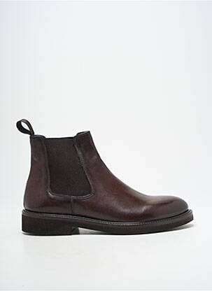 Bottines/boots tissage satiné talon bas marron TERRACCIANO homme