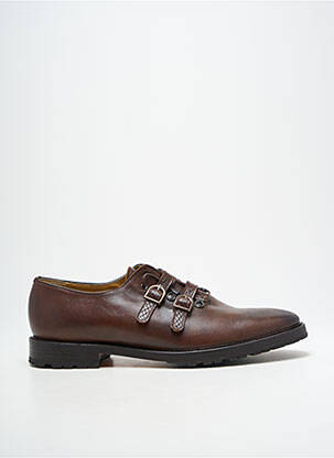 Derbies tissage satiné talon bas marron ATELIER TH VOISIN SENLIS homme