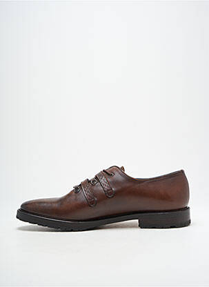 Derbies tissage satiné talon bas marron ATELIER TH VOISIN SENLIS homme