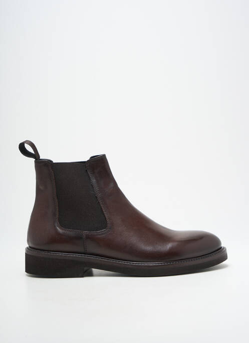Bottines/boots tissage satiné talon bas marron TERRACCIANO homme