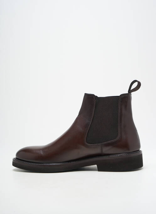 Bottines/boots tissage satiné talon bas marron TERRACCIANO homme