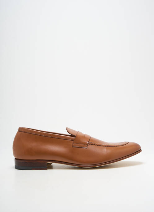 Mocassins tissage satiné talon bas marron ATELIER TH VOISIN SENLIS homme