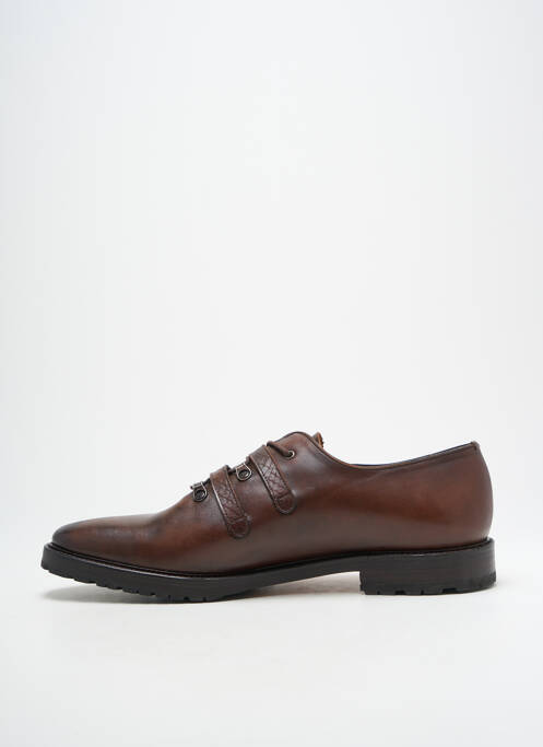 Derbies tissage satiné talon bas marron ATELIER TH VOISIN SENLIS homme