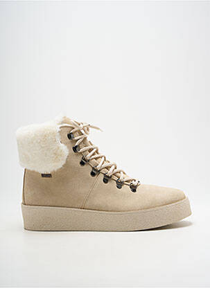 Bottines/boots fourrée talon de 4 à 6cm beige K-HIKE femme