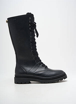 Bottes tissage satiné talon plat jusqu'à 3cm noir PATAUGAS femme