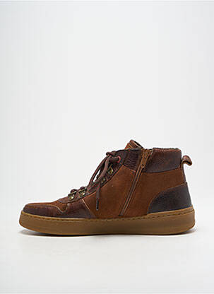 Baskets fermeture zip et lacets bout rond marron COTEMER homme