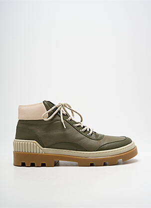 Baskets fermeture zip et lacets bout rond vert COTEMER homme