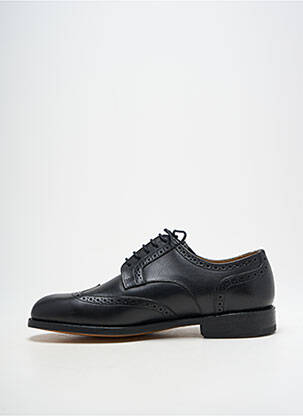 Derbies tissage satiné talon bas noir ATELIER TH VOISIN SENLIS homme