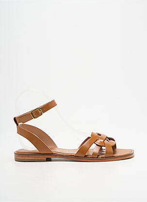 Sandales/nu pieds matière lisse talon plat jusqu'à 3cm marron ATELIER TROPEZIEN femme